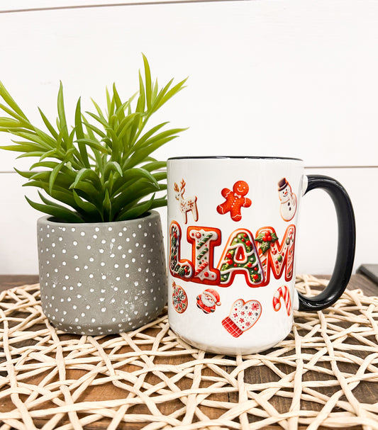 Custom Gingerbread Cookie Name Mug