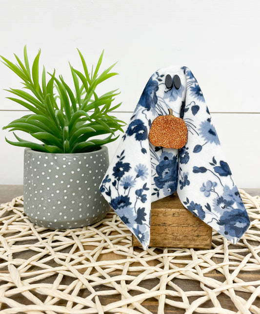 Floral Sheet Ghost with Pumpkin - Small